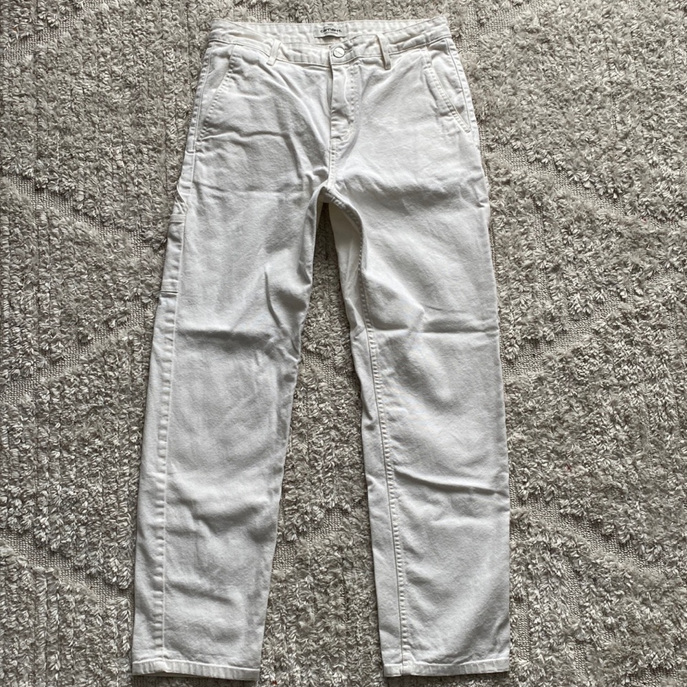 carhartt work in progress white pierce jeans